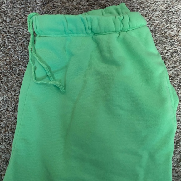 Neon Green Skims Lounge French Terry Like Wide Leg Drawstring Pants - Picture 6 of 7